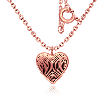 Heart Shaped Rose Gold Plated Silver Kids Necklace SPE-3891-RO-GP